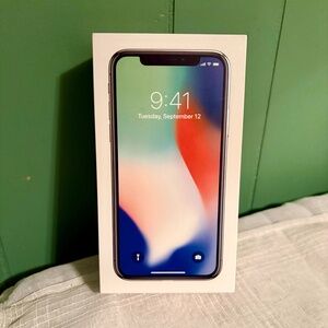 Original Empty Box Apple iPhone X Cell Mobile Smartphone Silver 256 GB OEM
